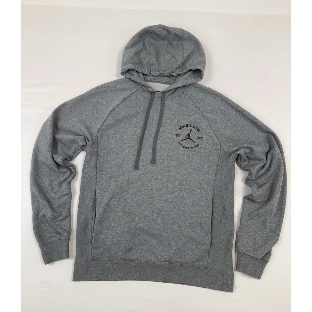 Jordan Men's Mikes Gym Breakfast Club Dri-FIT Graphic Hoodie Gray Size Medium